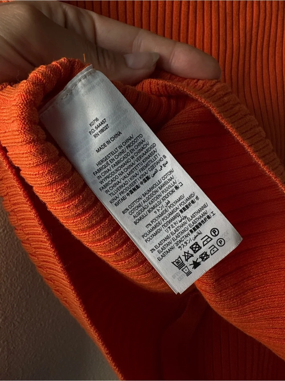 Boden Orange Ribbed Button Front Fitted Cardigan Sweater